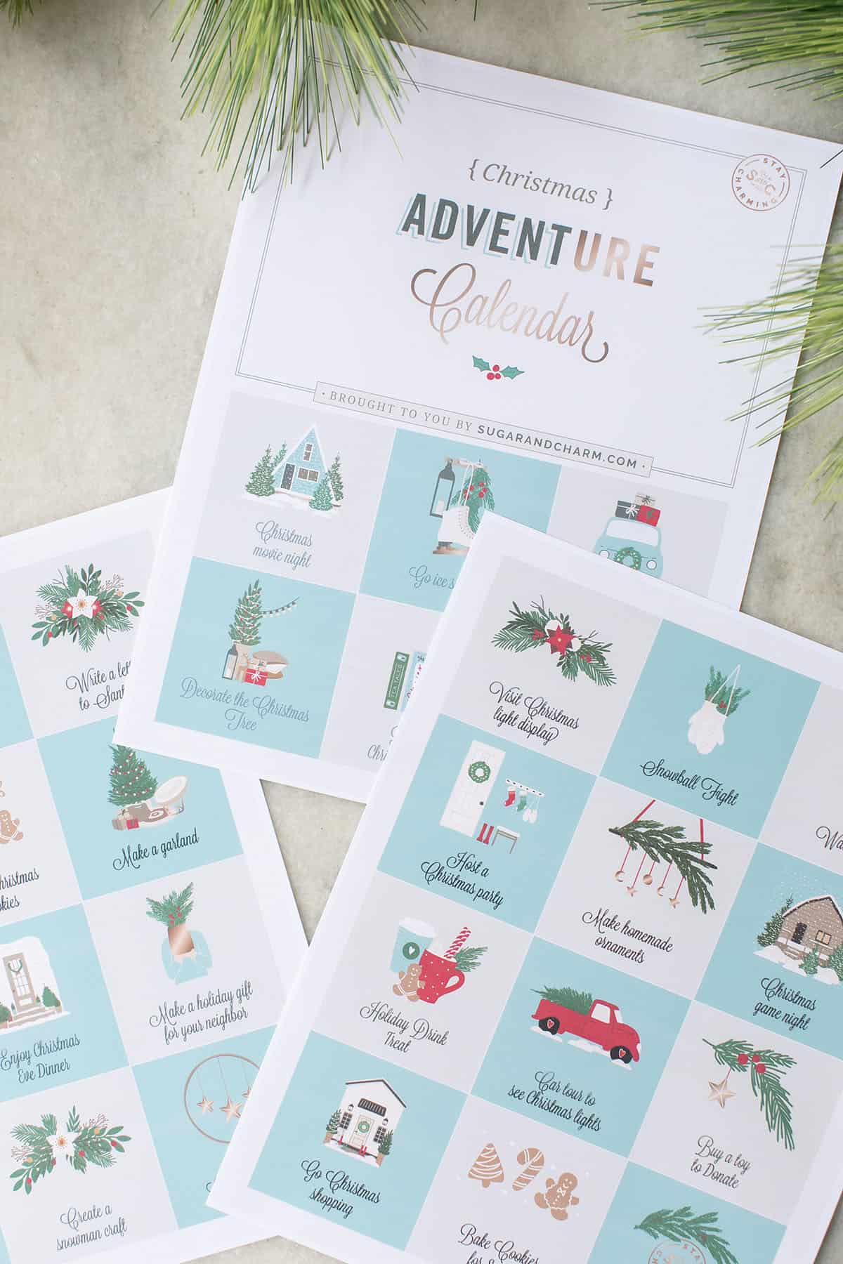 advent calendar printable