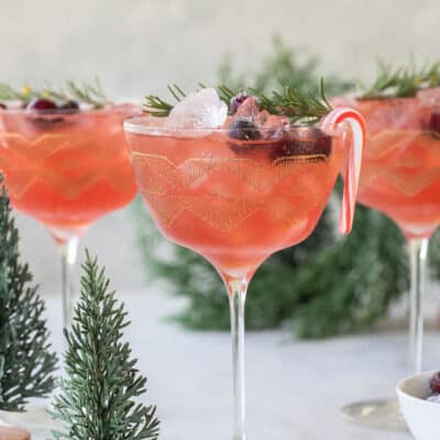 Christmas martini with cranberries and vodka