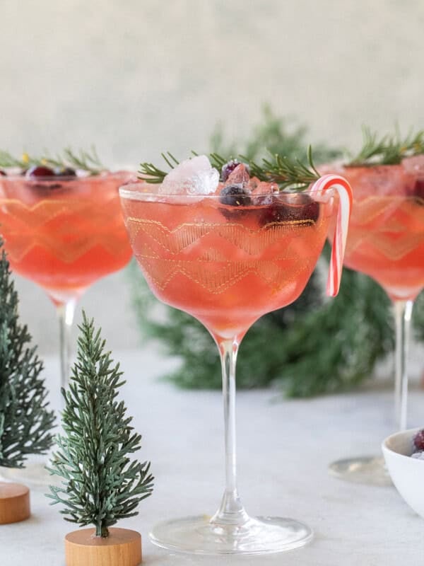 Christmas martini with cranberries and vodka