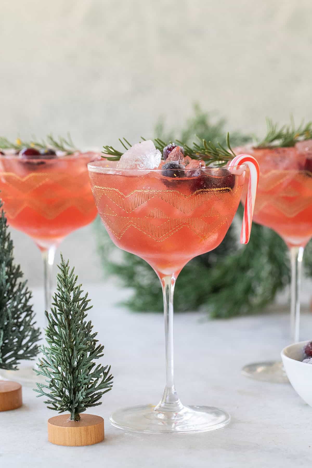 Christmas martini with cranberries and vodka