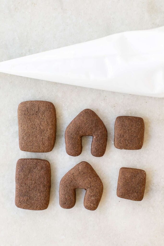 Mini gingerbread house cutouts. 