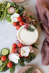 holiday crudite platter with dip