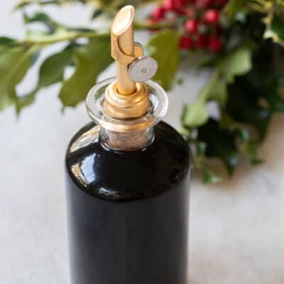 gingerbread syrup in a glass bottle