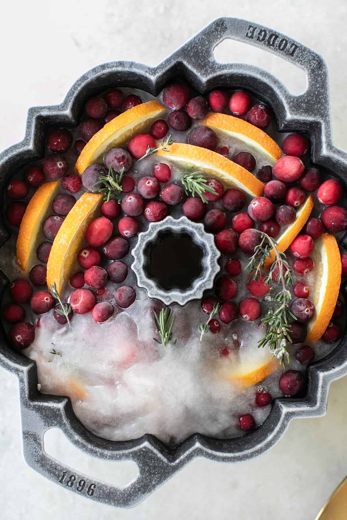 ice ring for a holiday cocktail 