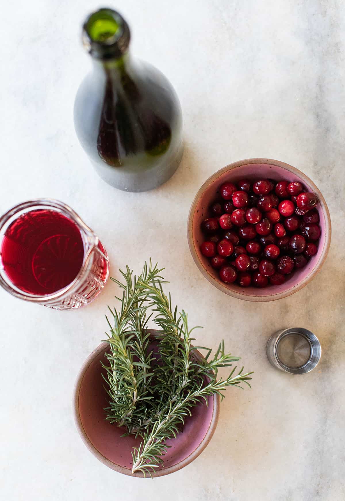 ingredients in a poinsettia - orange juice, delicious cocktail, holiday drink