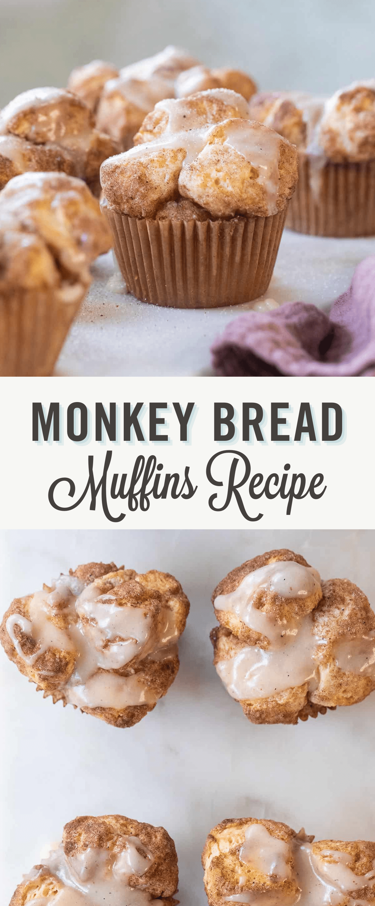 Monkey bread muffins with title.