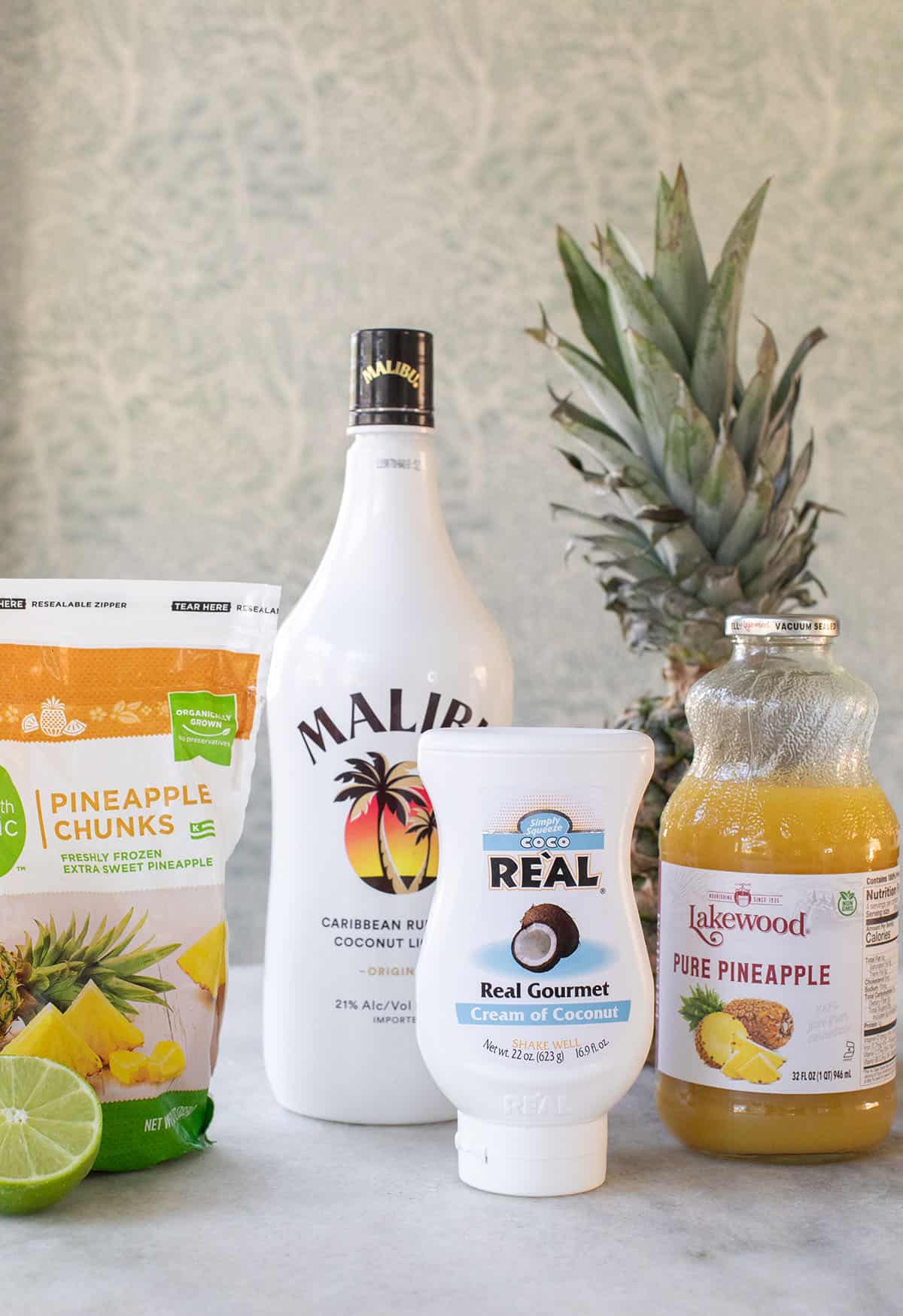 ingredients to make a frozen pina colada 