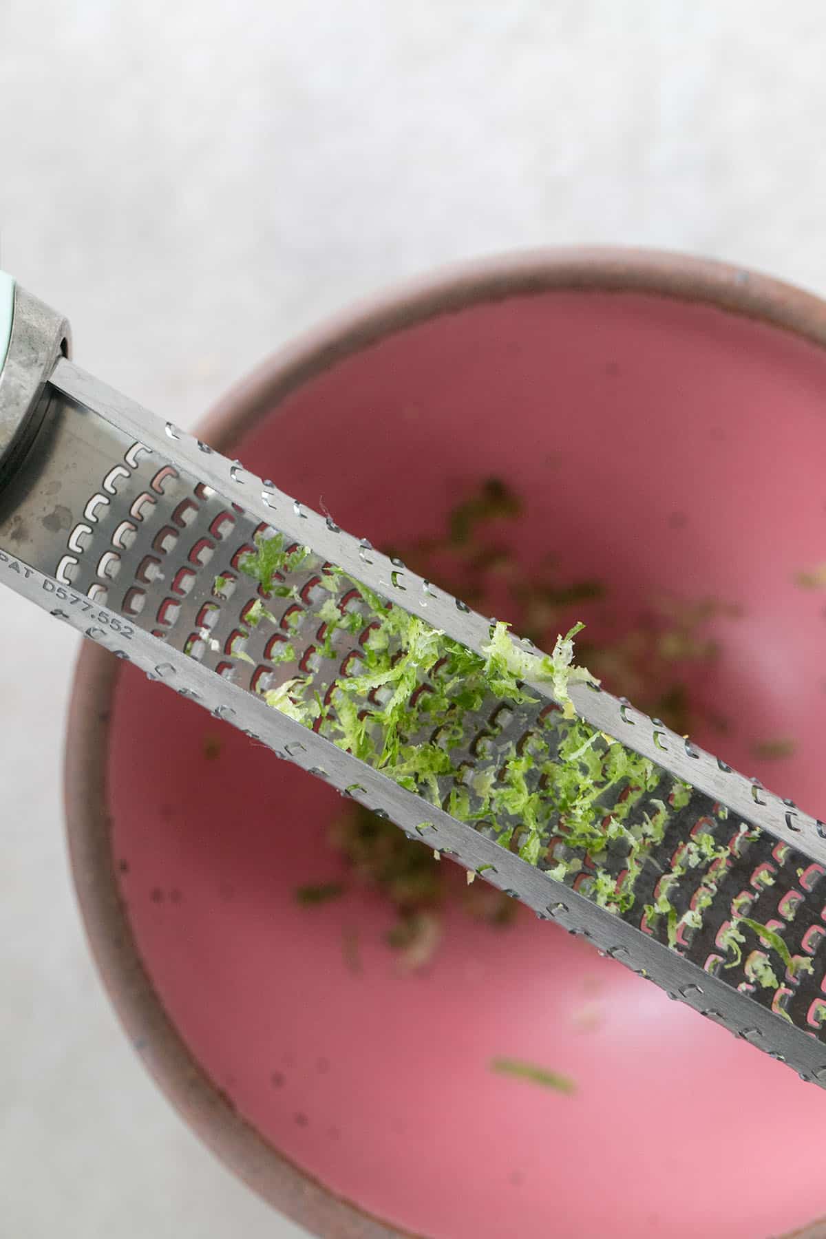 lime zest on a Microplane