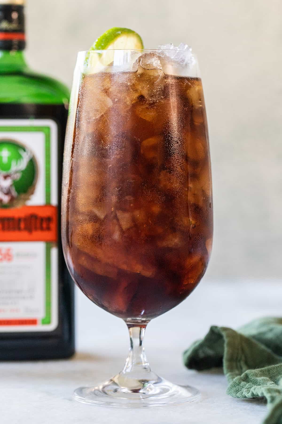 Jagermeister and Soda mixed drink.