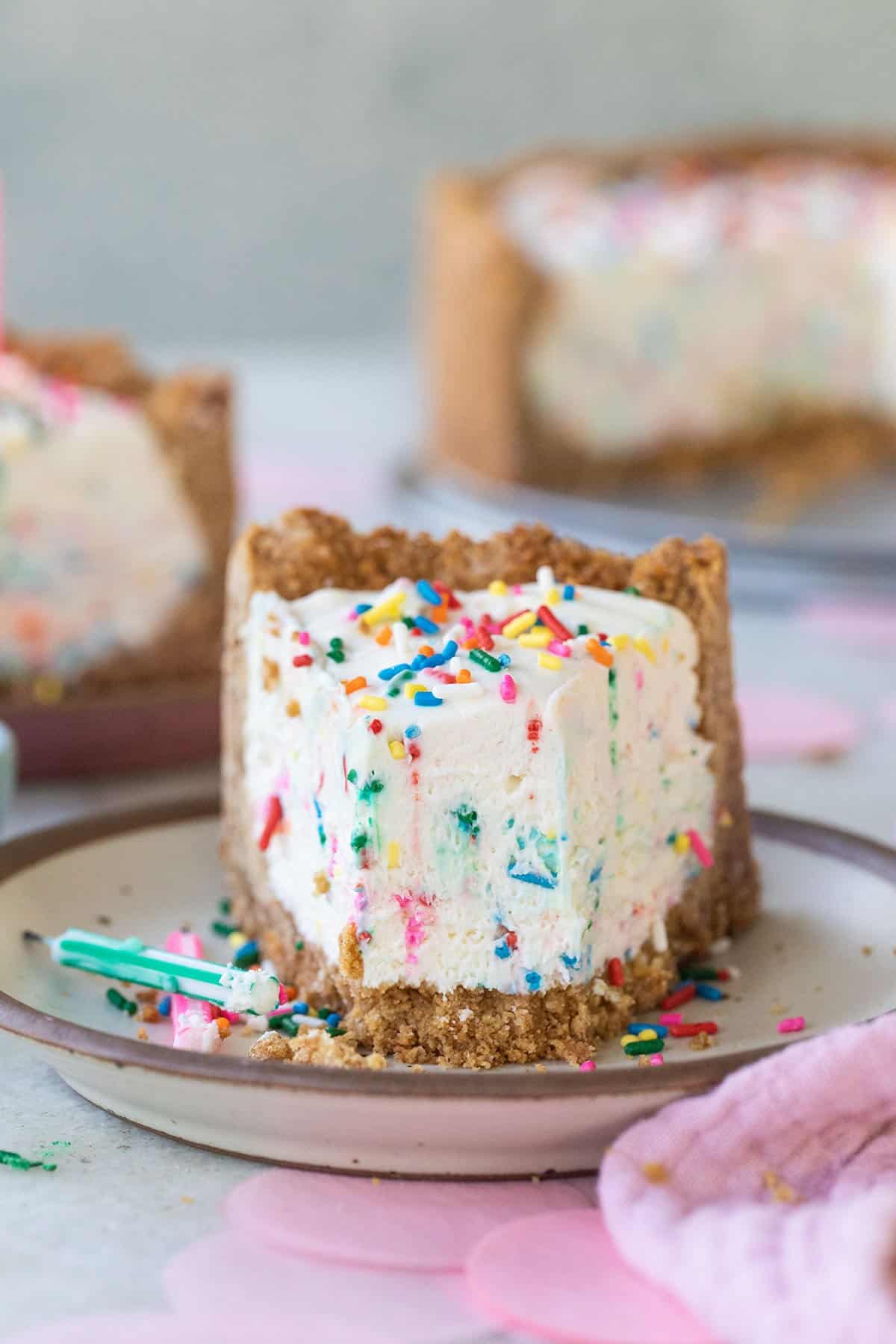 slice of cake with sprinkles 