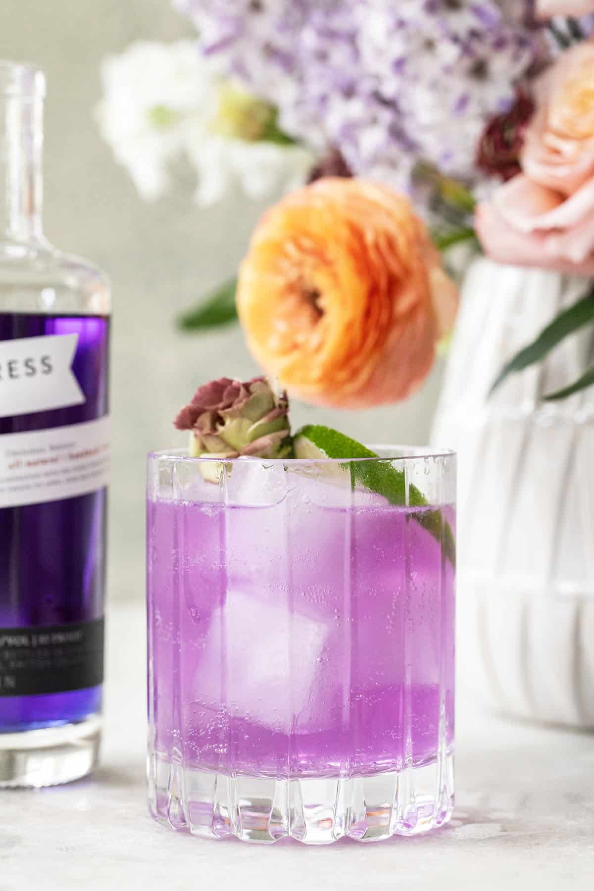purple cocktail made with Empress gin