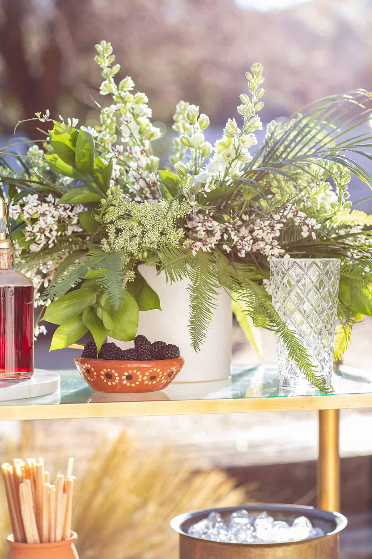 flowers on a mojito bar