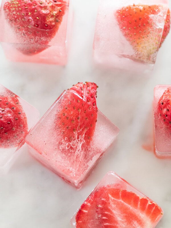 strawberry ice cubes