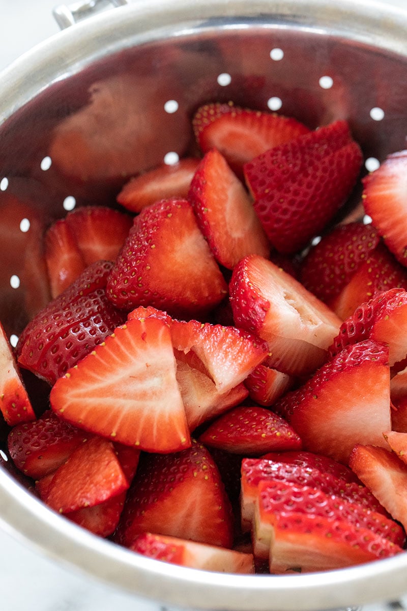 fresh siced strawberries