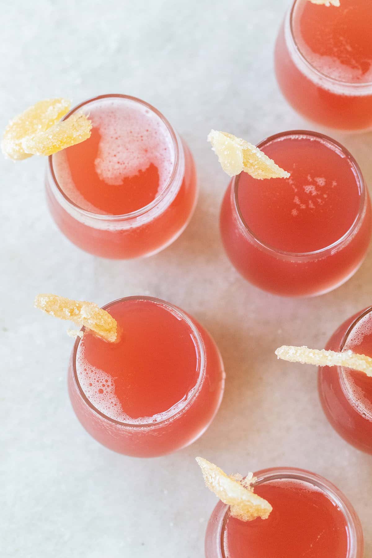 Jolly rancher shots with fresh juice and ginger. 