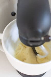 mixing eggs, butter and sugar