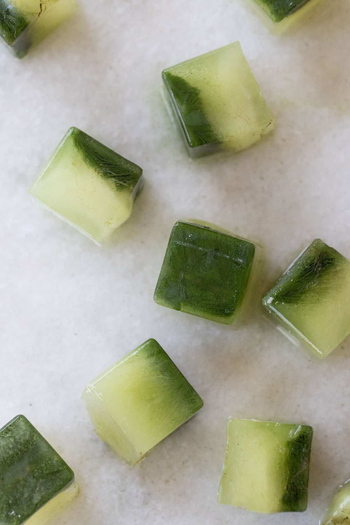 matcha ice cubes