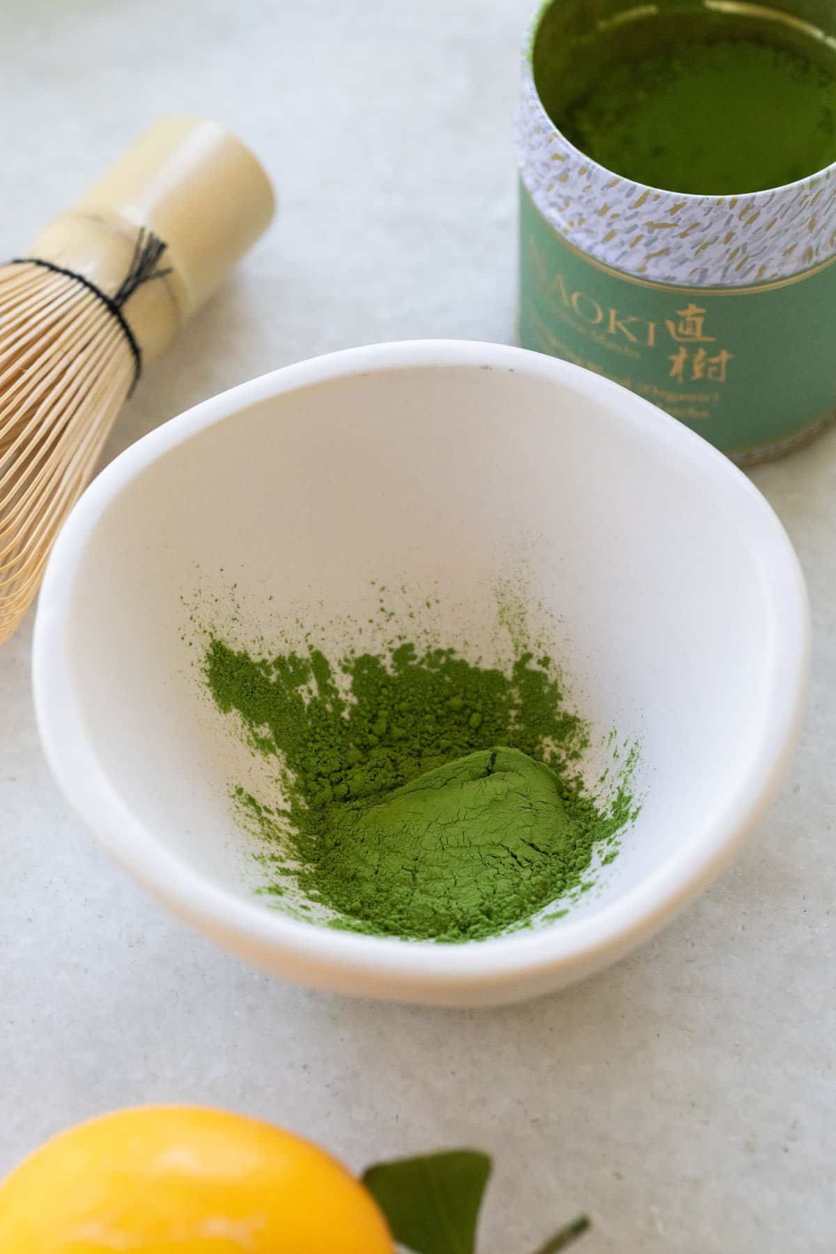 matcha in a bowl