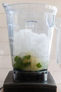 mojito recipe ingredients in a blender