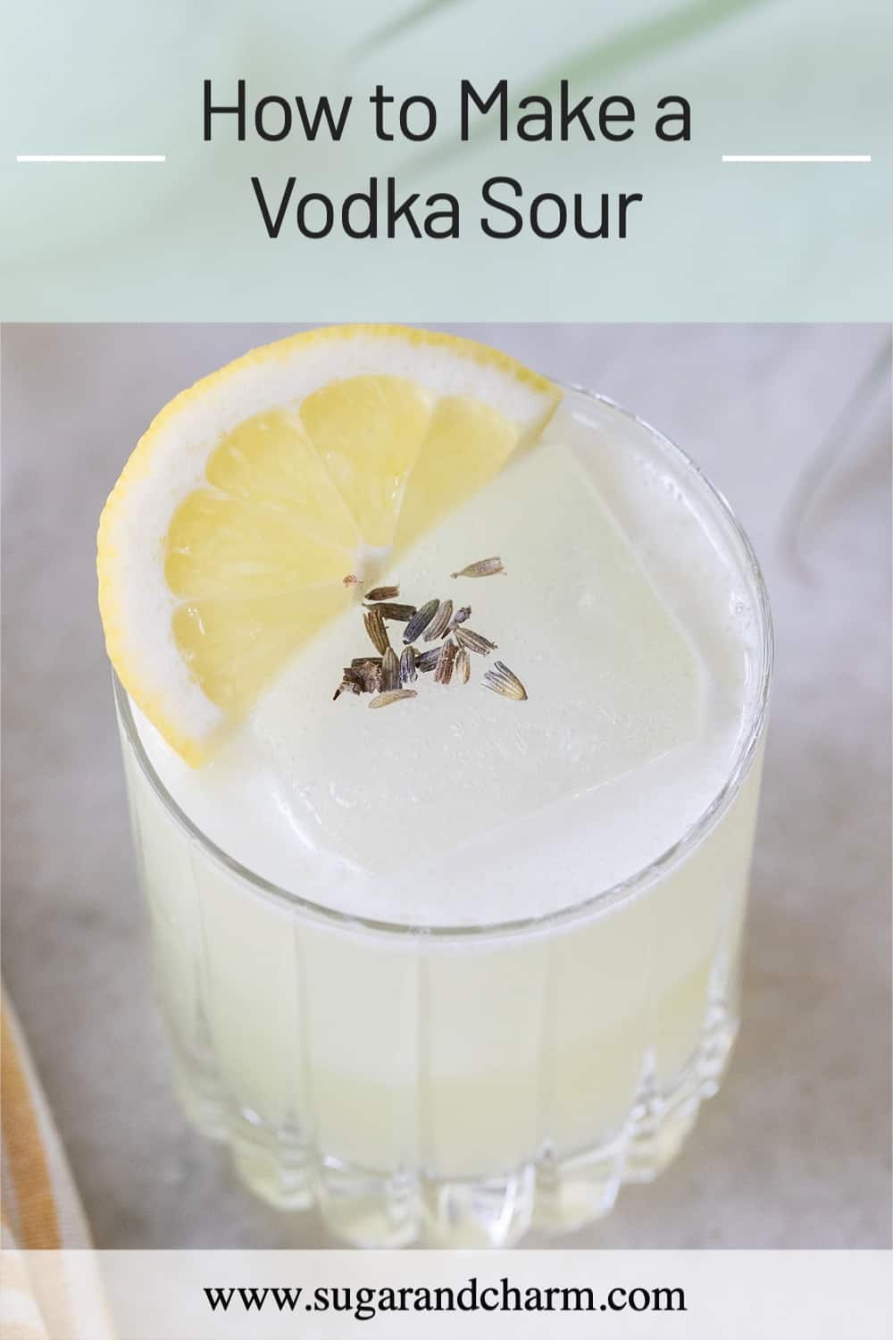 how to make a vodka sour pinterest graphic