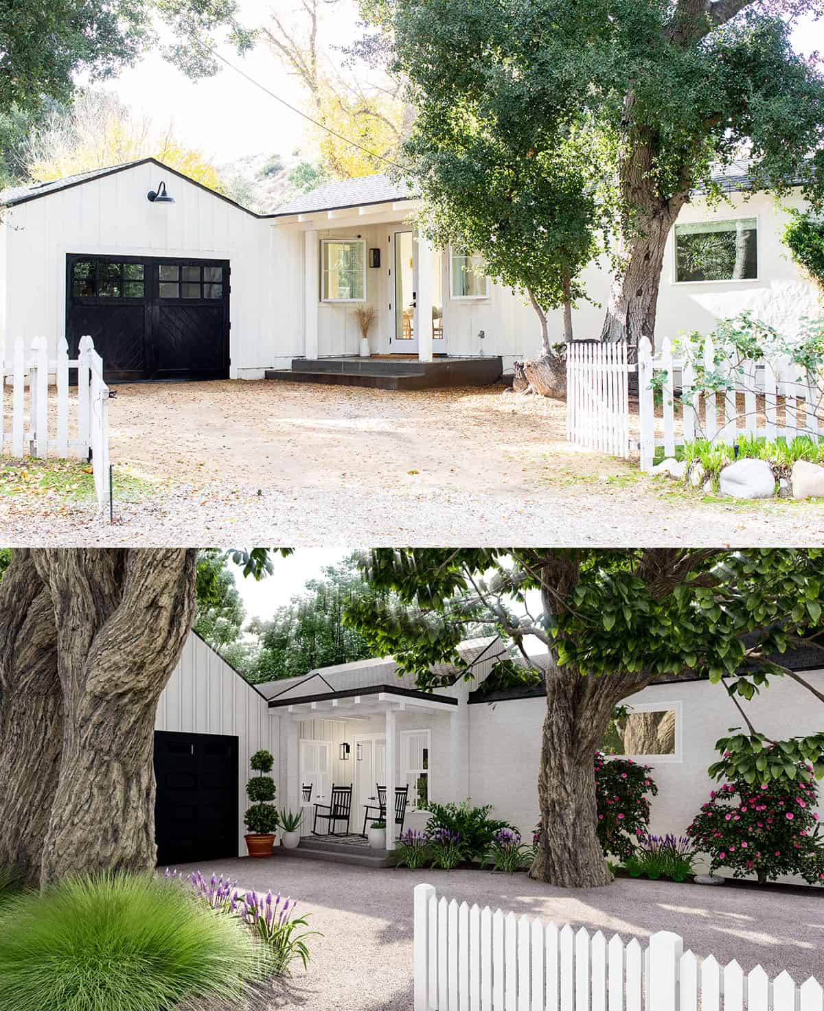 before and after house photo