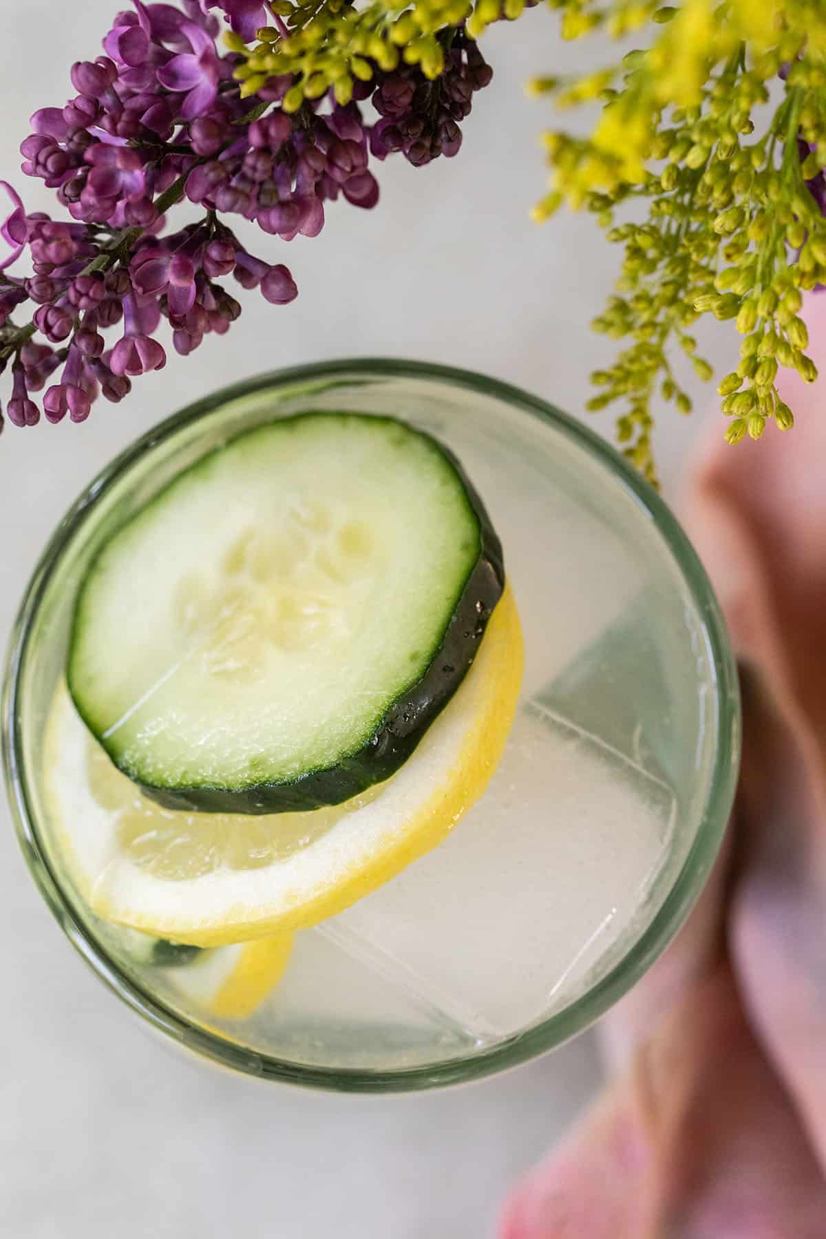 lemon and cucumber water.