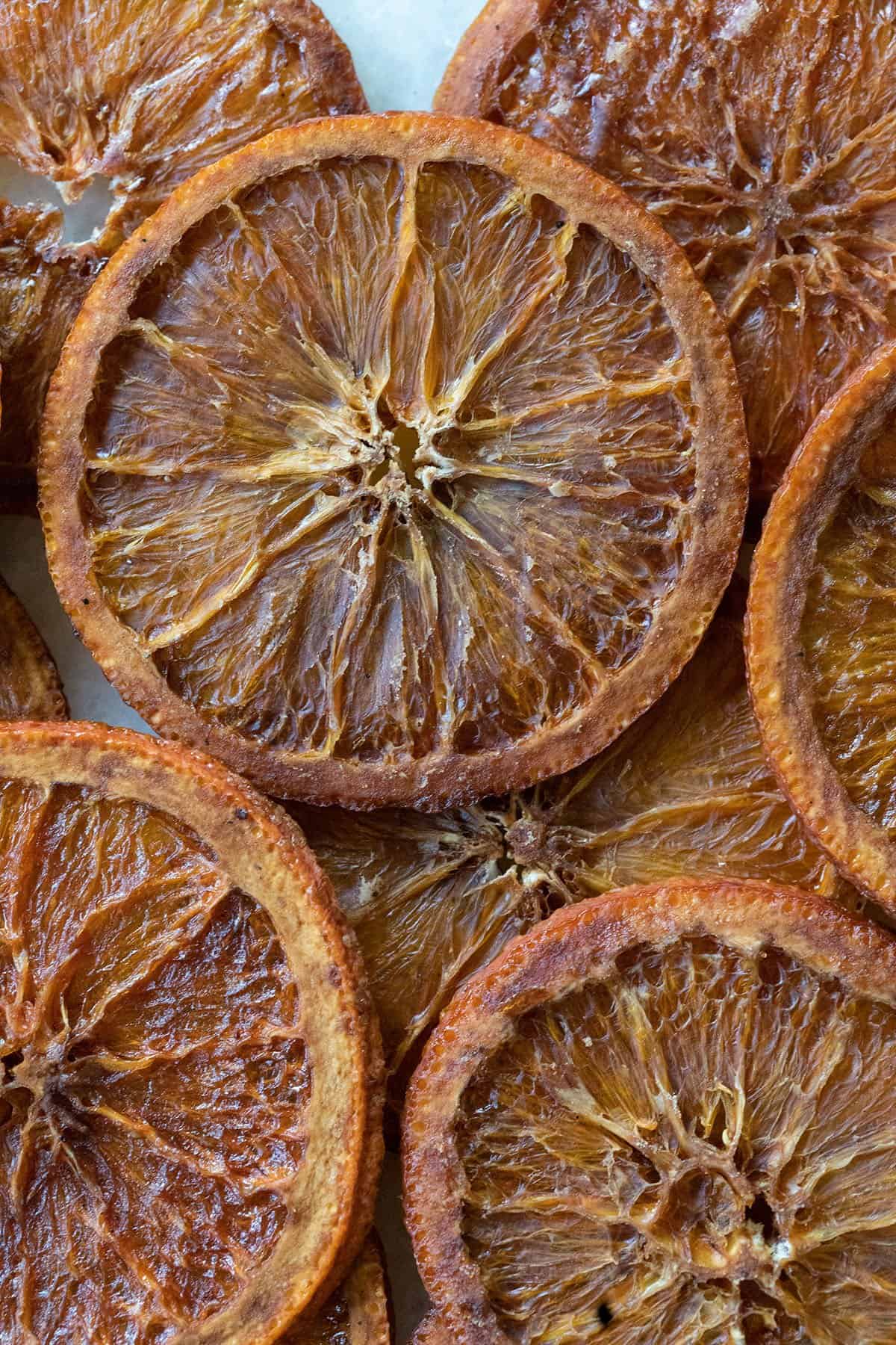 dehydrate oranges coated in coconut sugar