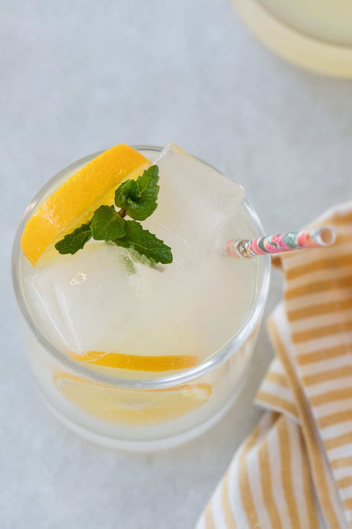 drink with lemon and fresh mint