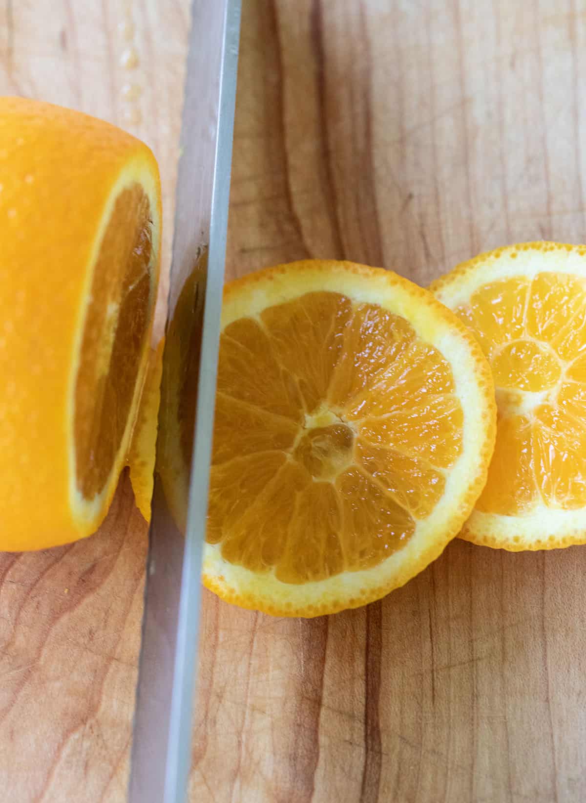 slicing orange slices