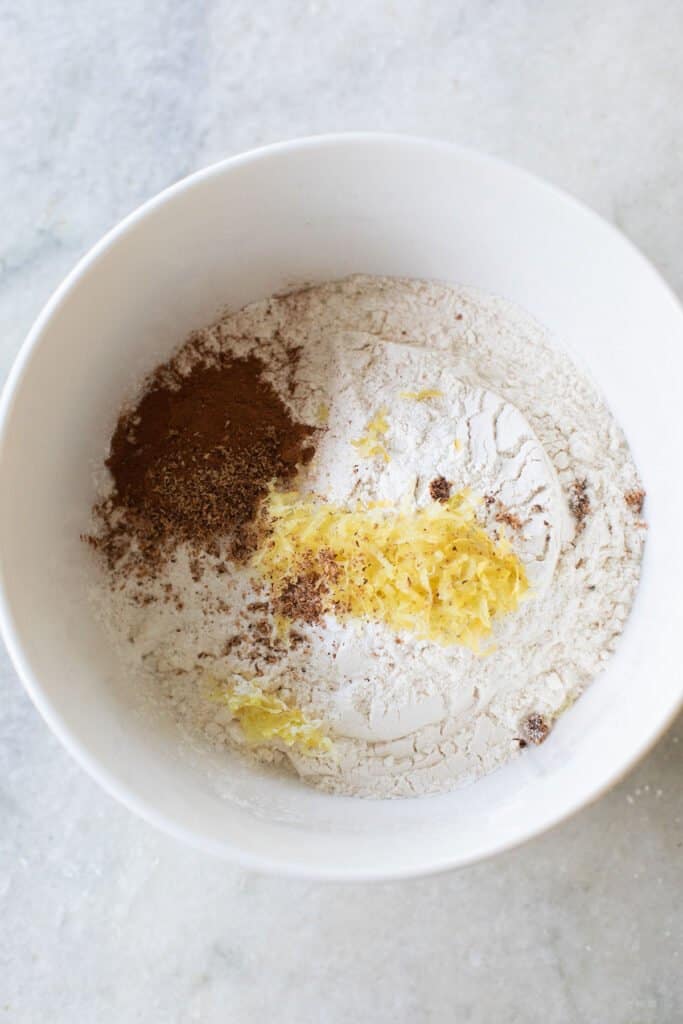 dry ingredients to make donuts.