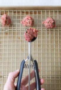 small cookie scooper to make mini meatballs