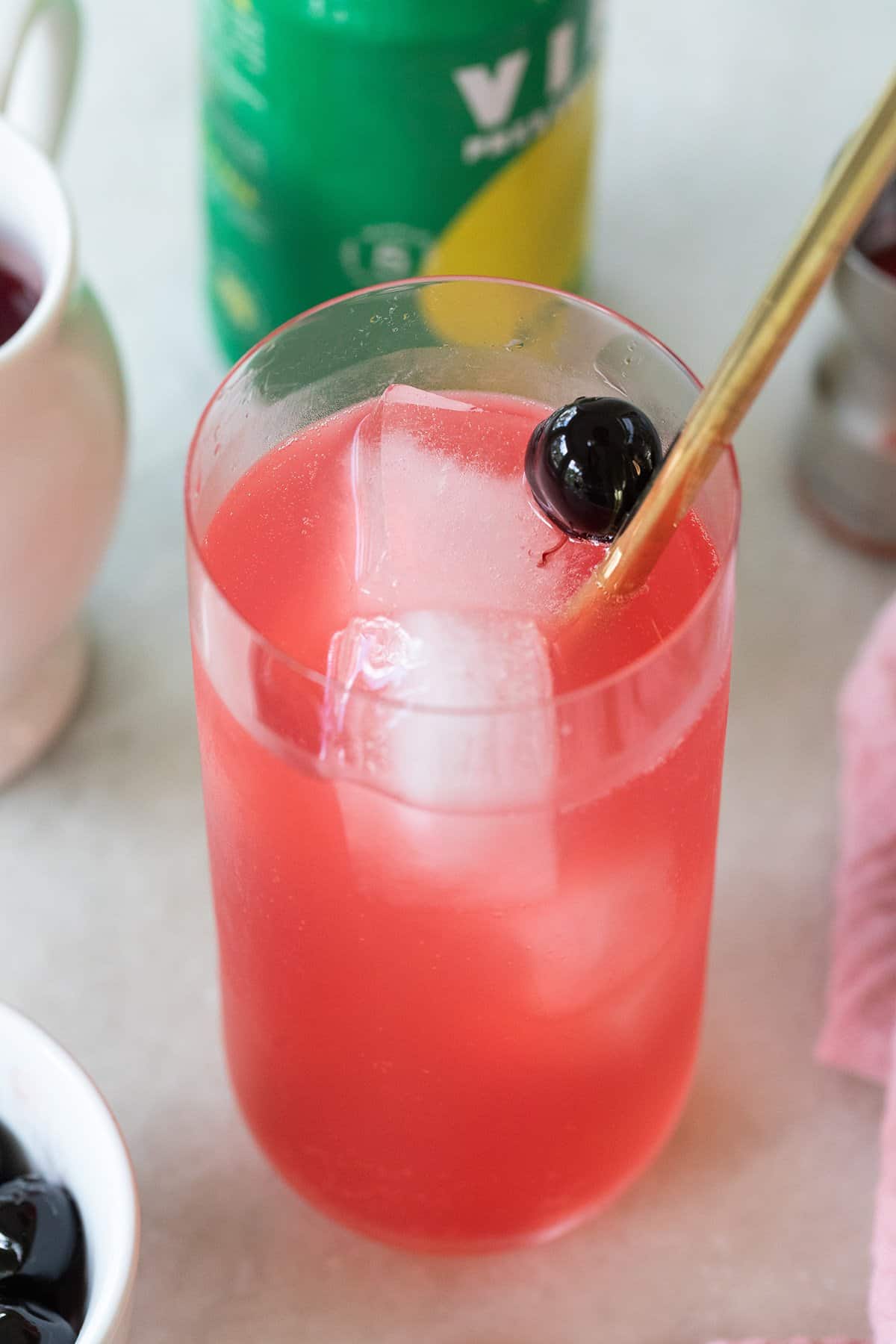 Dirty Shirley recipe with cherry.