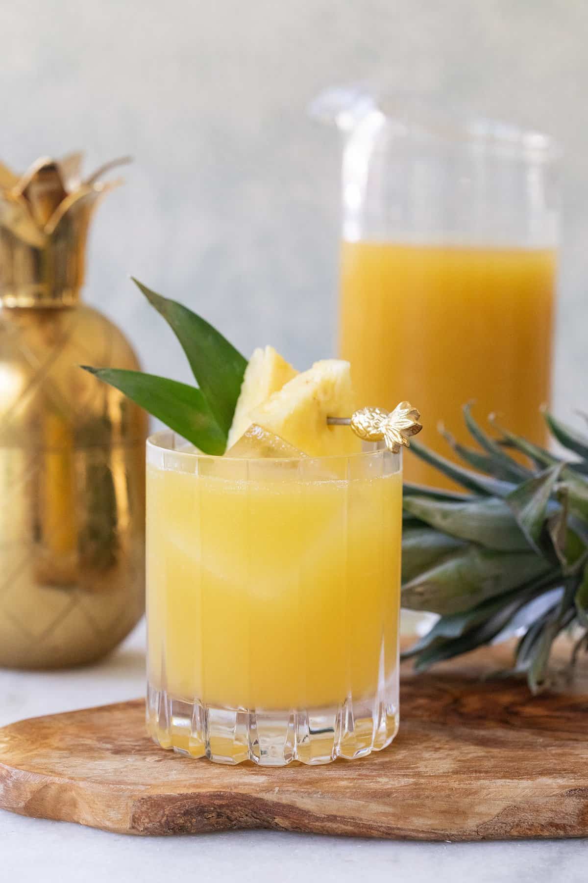 pineapple vodka cocktail in a glass