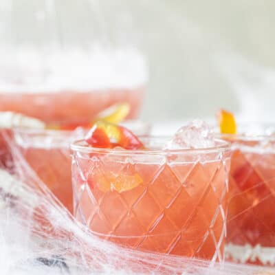 simple Halloween punch recipe in glasses