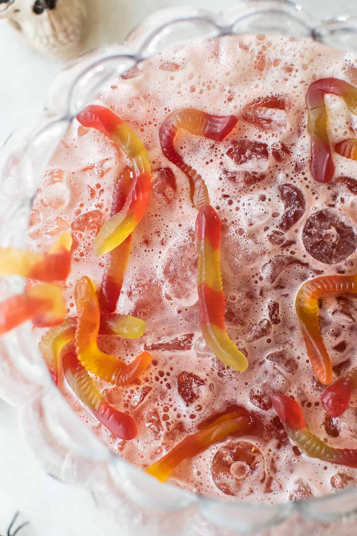 easy halloween punch with gummy worms