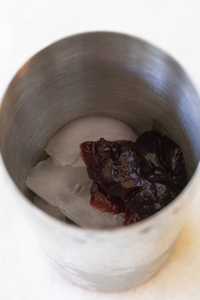 jam in a cocktail shaker