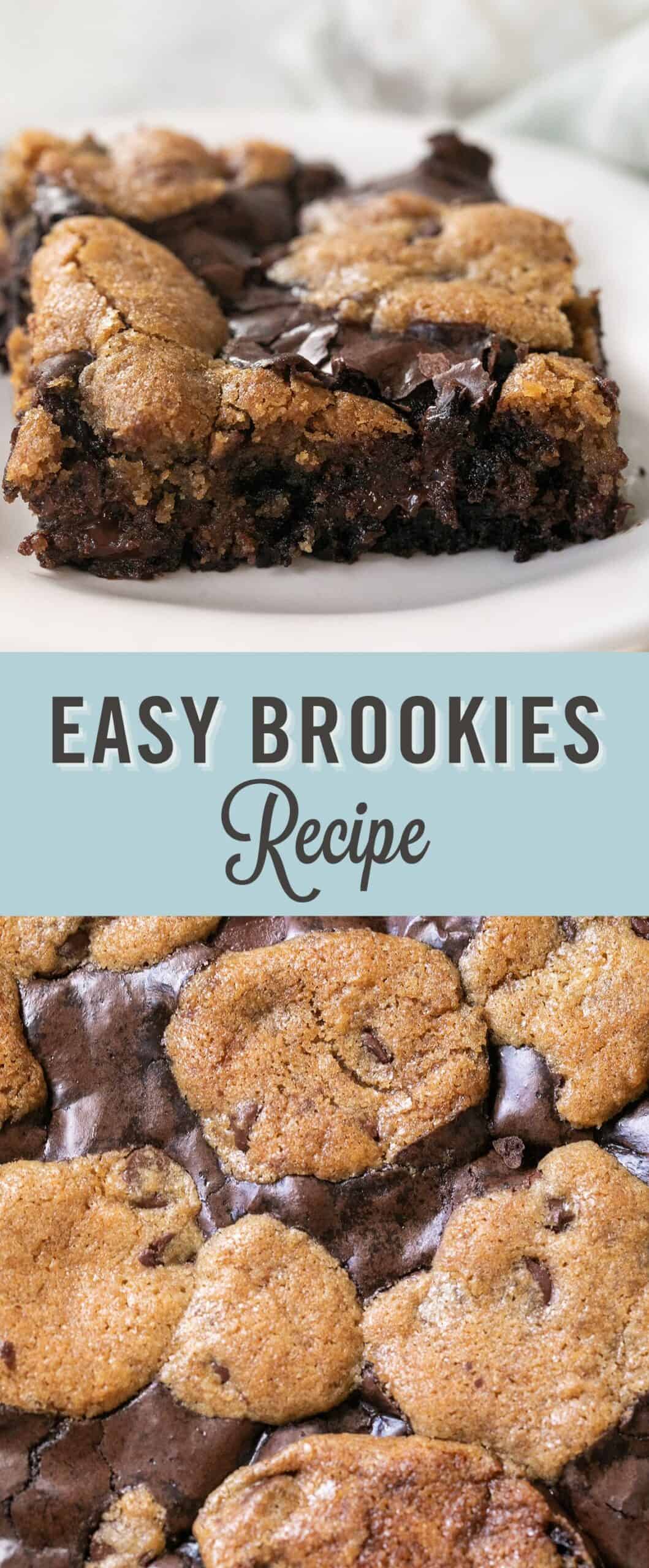 Easy brookies recipe with title.
