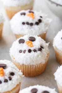 snowman cupcakes.