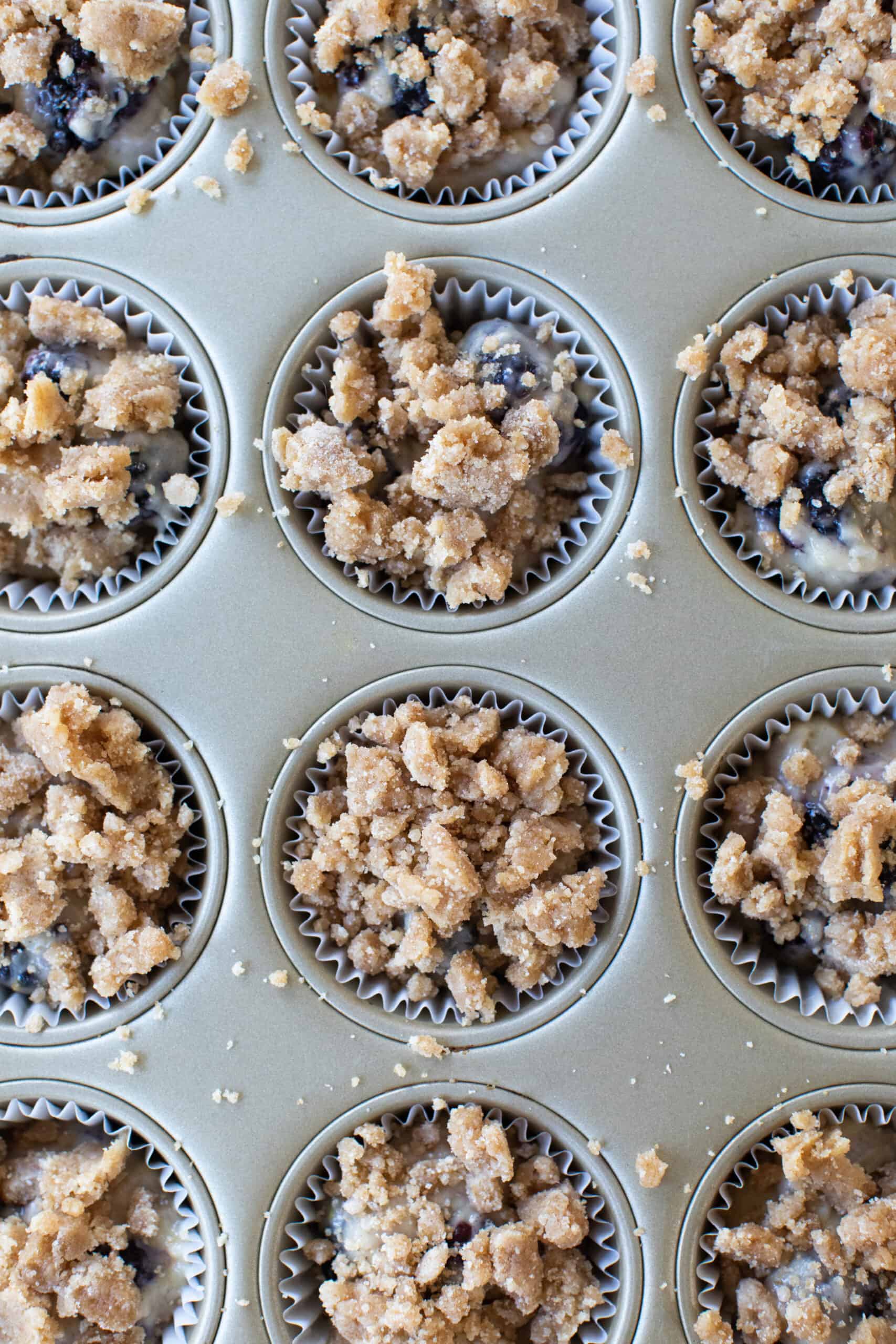 Crumble topping on muffins.
