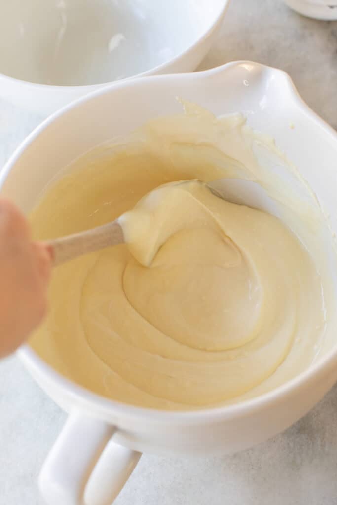 Folding banana pudding pie.