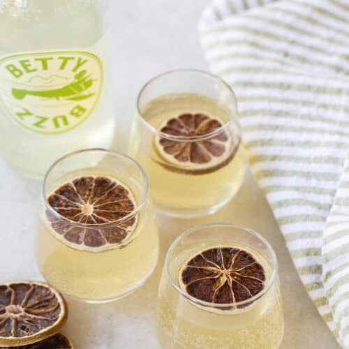 Simple green tea shots with Betty Buzz lemon-lime soda.