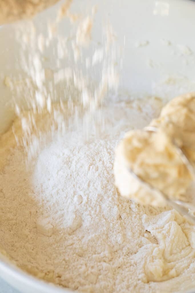 Ingredients in a bowl to make cupcakes.