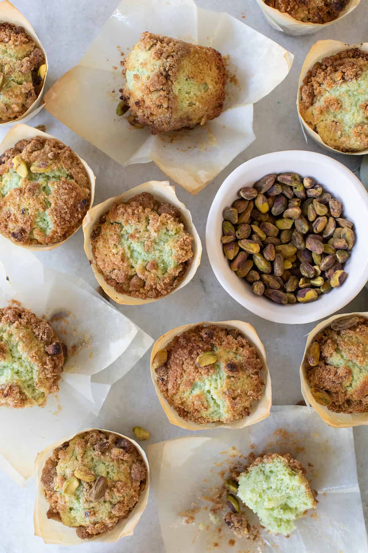 Pistachio muffins recipes with real pistachios. 