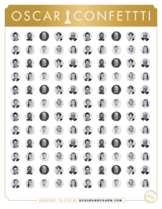 2024 Printable Oscar Ballot and Confetti - Sugar and Charm