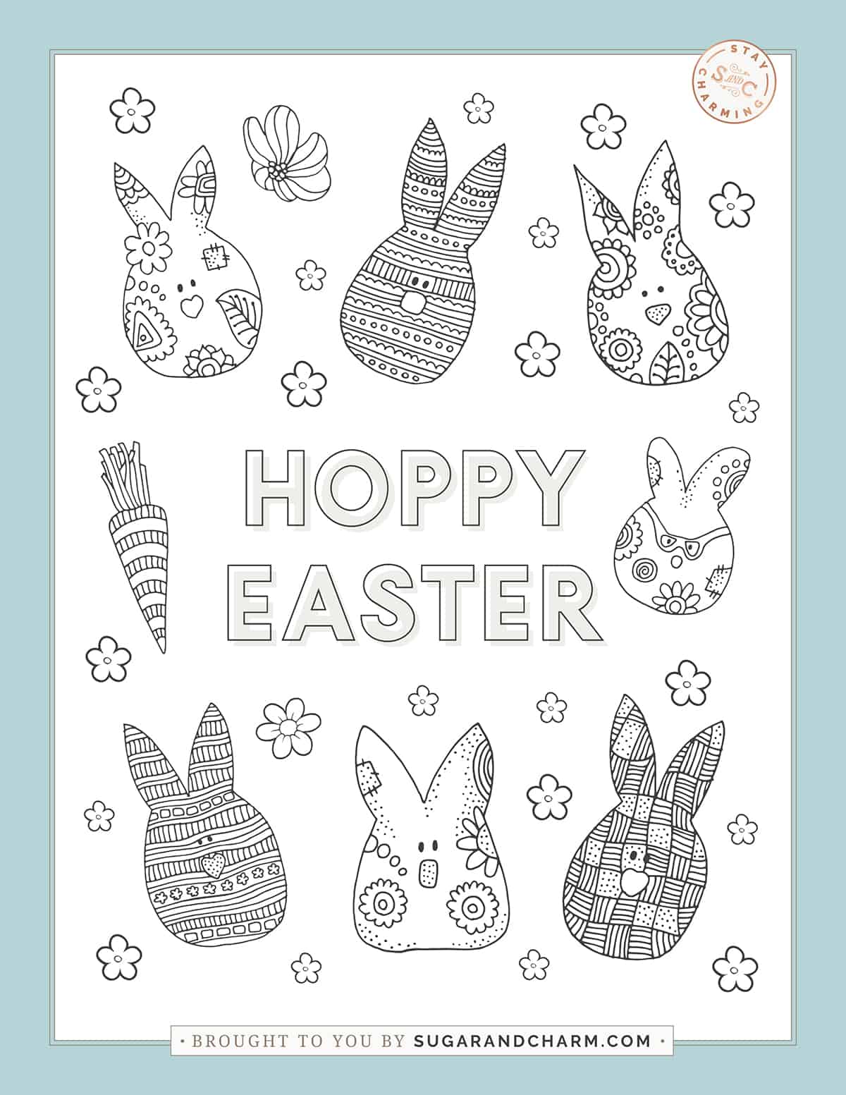 Easter bunny coloring sheet.