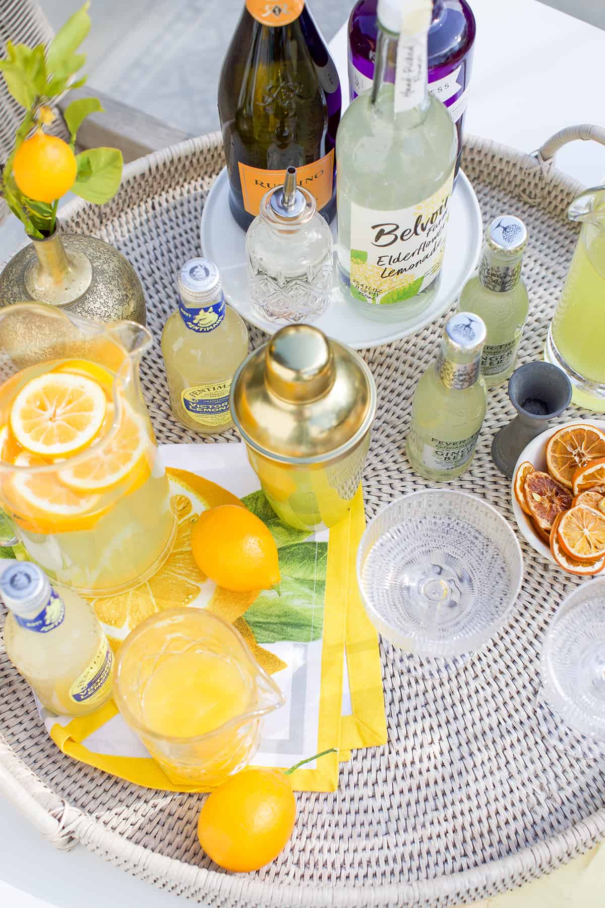 Lemon cocktail station. 