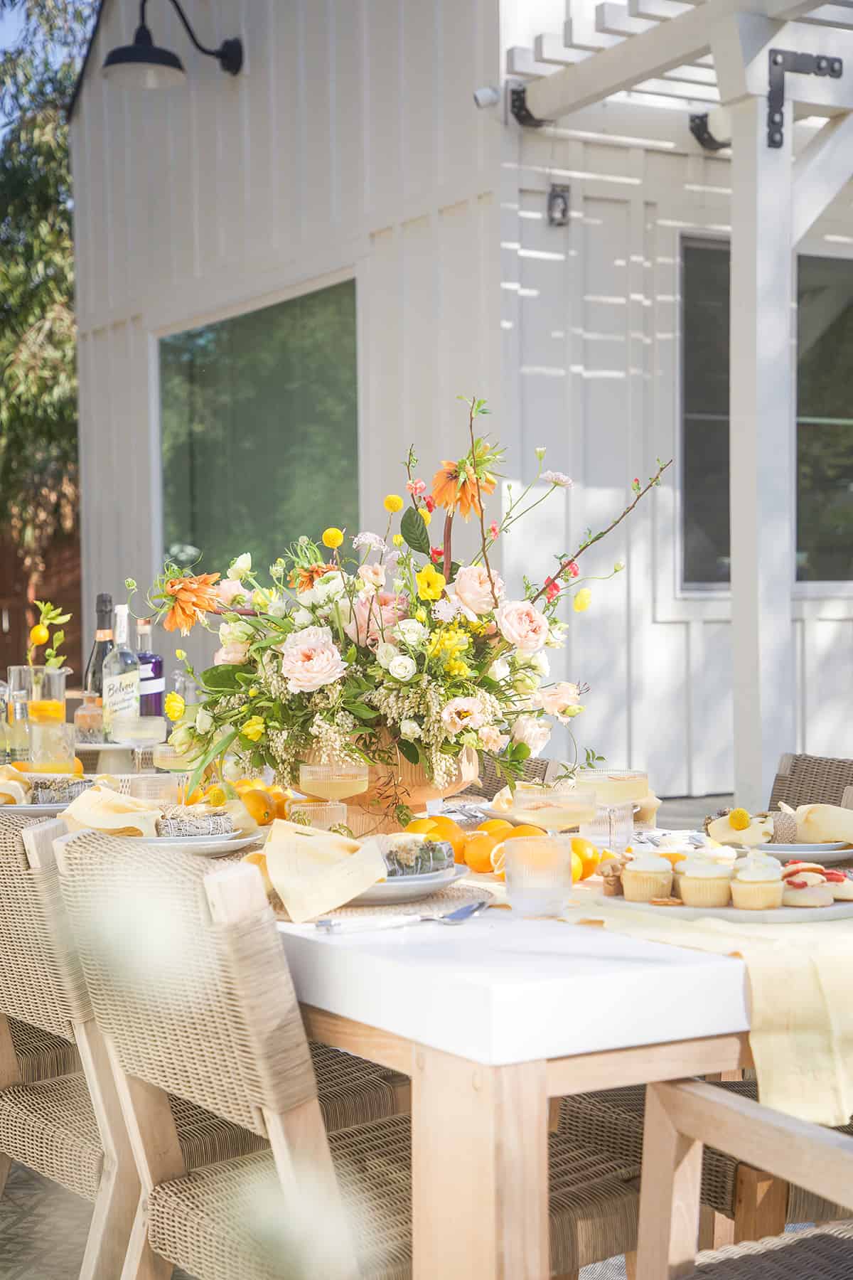 Lemon themed spring gathering and table setting.