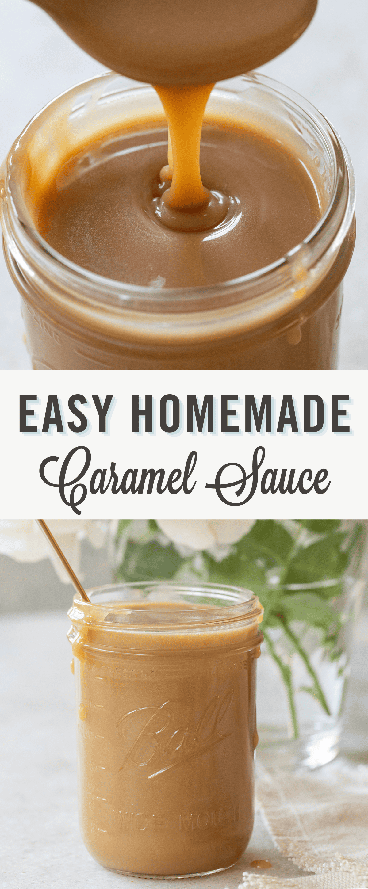 Homemade caramel sauce recipe that is easy to make without any tools. 