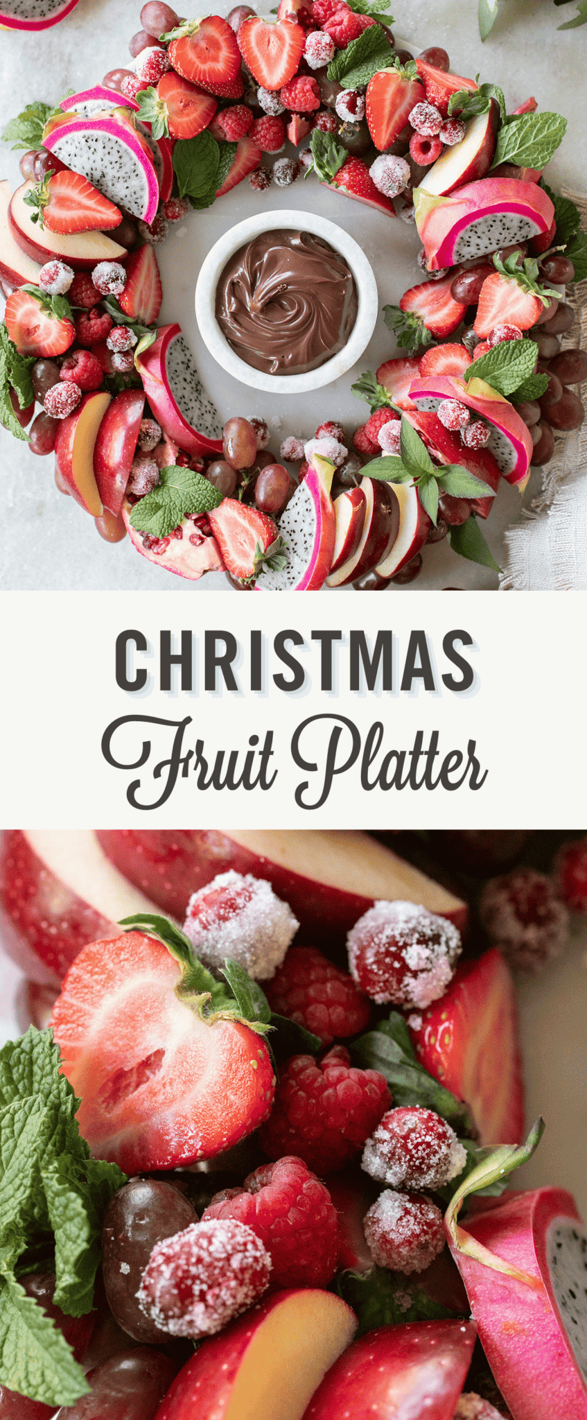 Wreath Shaped Christmas Fruit Platter Sugar and Charm — free download