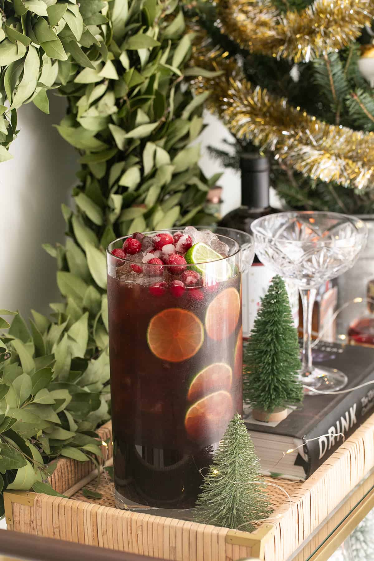 Williams Sonoma Christmas punch on a bar.